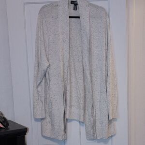 Lands' End Cream Cardigan Sweater Lightweight Knit